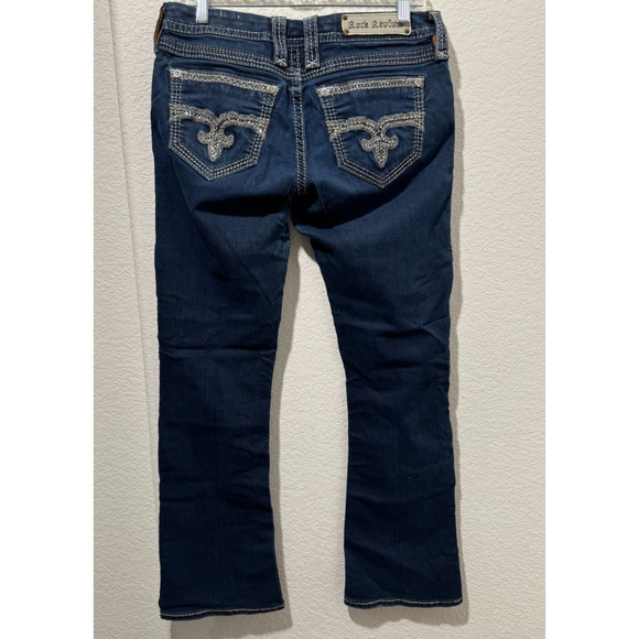 Rock Revival Amanda Easy Boot Denim Jeans Sz 28 Dark Wash ACTUAL 32 x 30 - Picture 3 of 10
